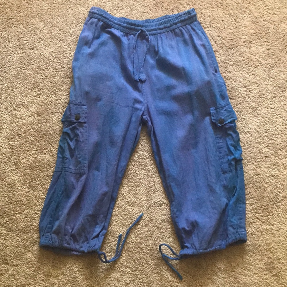 🌸AS IS: Sun faded cropped purple summer capris